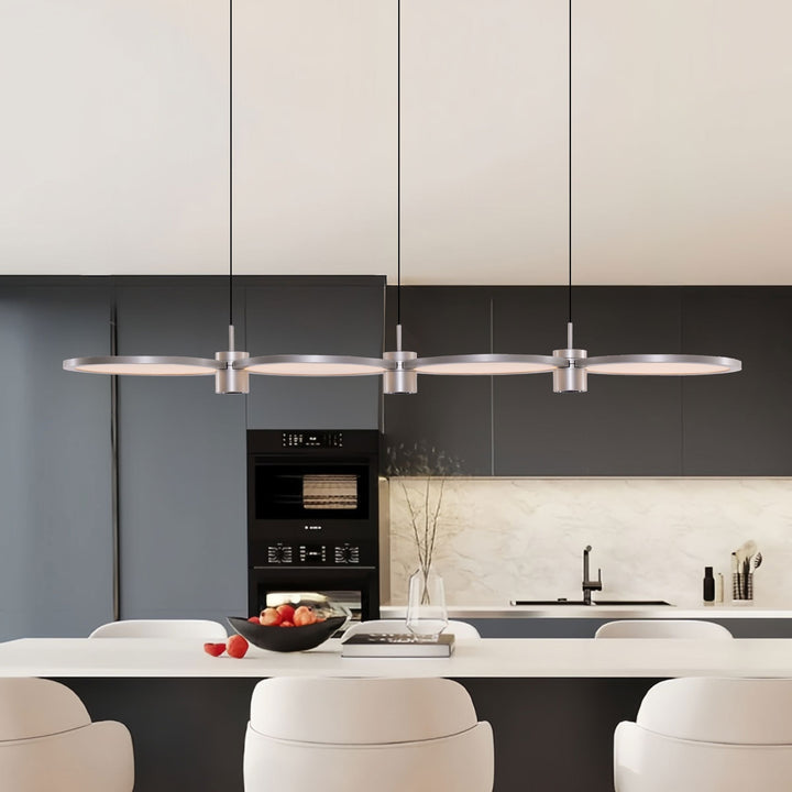 Lightsin Sleek Silver Linear Pendant Light with Acrylic Shades Lightsin UK In Stock 