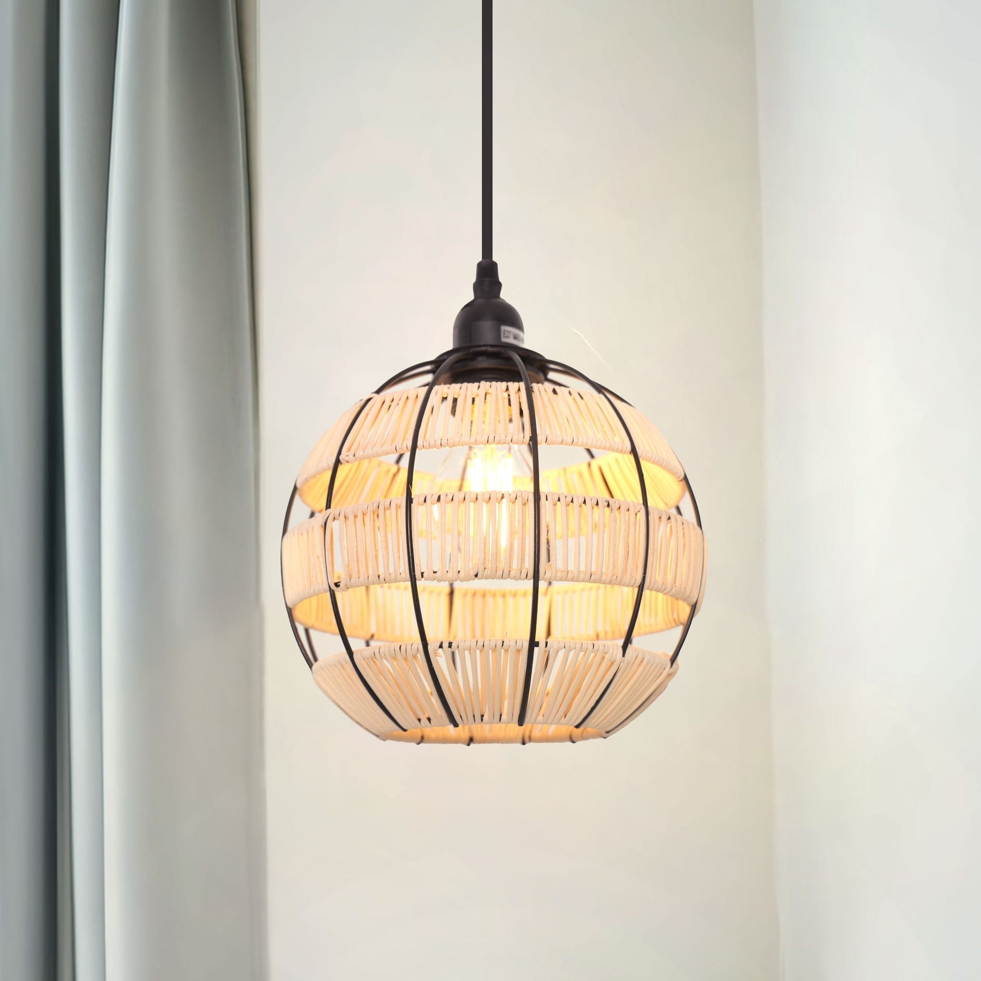Lightsin Woven Sphere Pendant Light for Cozy Natural Elegance Lightsin UK 