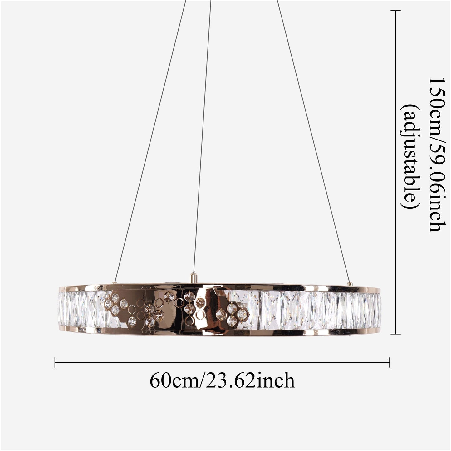 Lightsin Luxurious Gold Crystal LED Halo Pendant Light Lightsin UK 