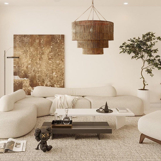 Lightsin Handcrafted Large 3-Tier Hemp Rope Pendant Light Lightsin UK 